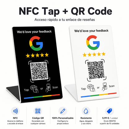 ReseñasTap NFC™ — Placa Inteligente para Reseñas de Google