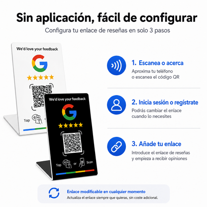ReseñasTap NFC™ — Placa Inteligente para Reseñas de Google
